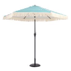 5056771095986 1 Boho Fringed Garden Parasol Blue.JPG